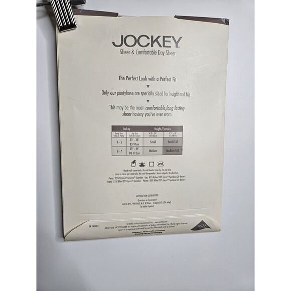 JOCKEY CONTROL TOP PANTYHOSE SANDALFOOT Nude SZ Medium 5302 Vintage - Picture 3 of 3